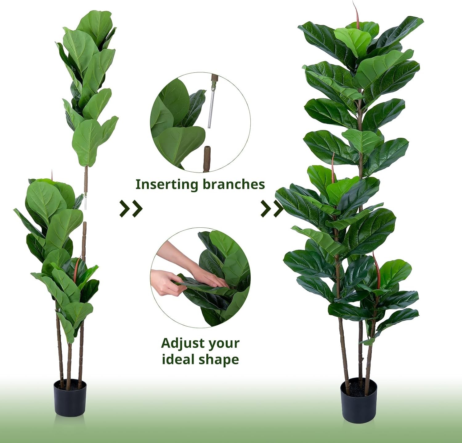 Artificial Fiddle Leaf Fig Tree 5FT Faux Fiddle Leaves Fig Tree Artificial