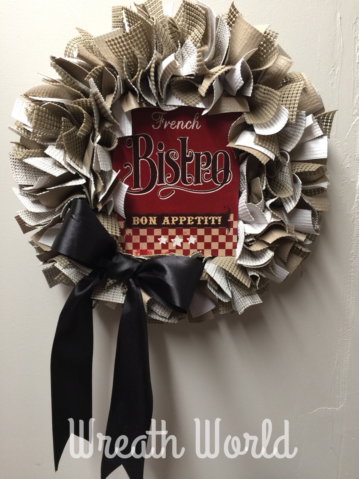 FRENCH BISTRO WREATH BON APPETIT NEW HANDMADE KITCHEN RESTAURANT CAFE WREATH