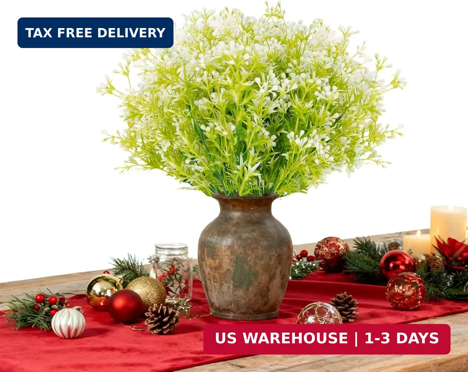 RAINFLOW Artificial Flowers for Outdoors – 4PCS UV Resistant Fake Flowers for De