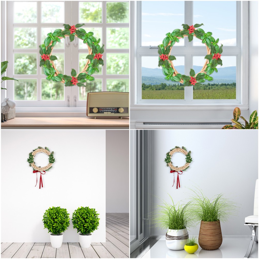 Circular Wooden Grapevine Wreath Vine Branch Twig Hanging Pendant Decor