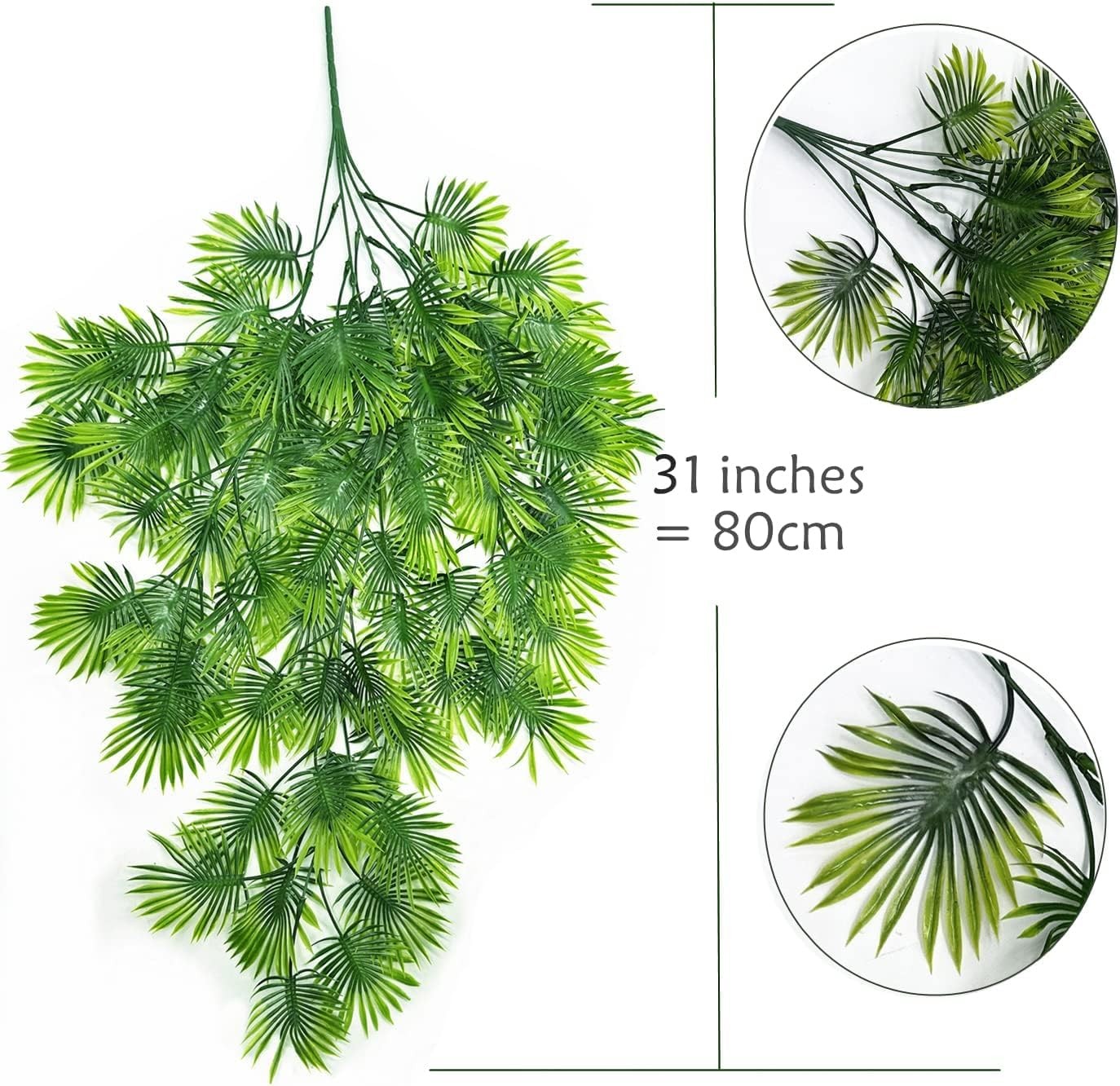 Artificial Hanging Vine Plants, Fake Plastic Tropical Ivy Plant Faux Boston F…