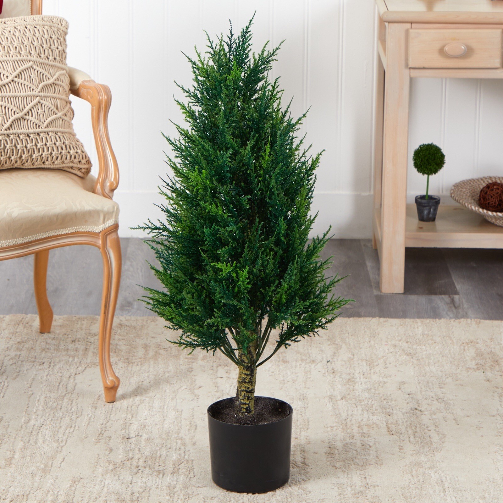 3’ Topiary Cypress Artificial Tree Home Decor UV (Indoor/Outdoor). Retail $140