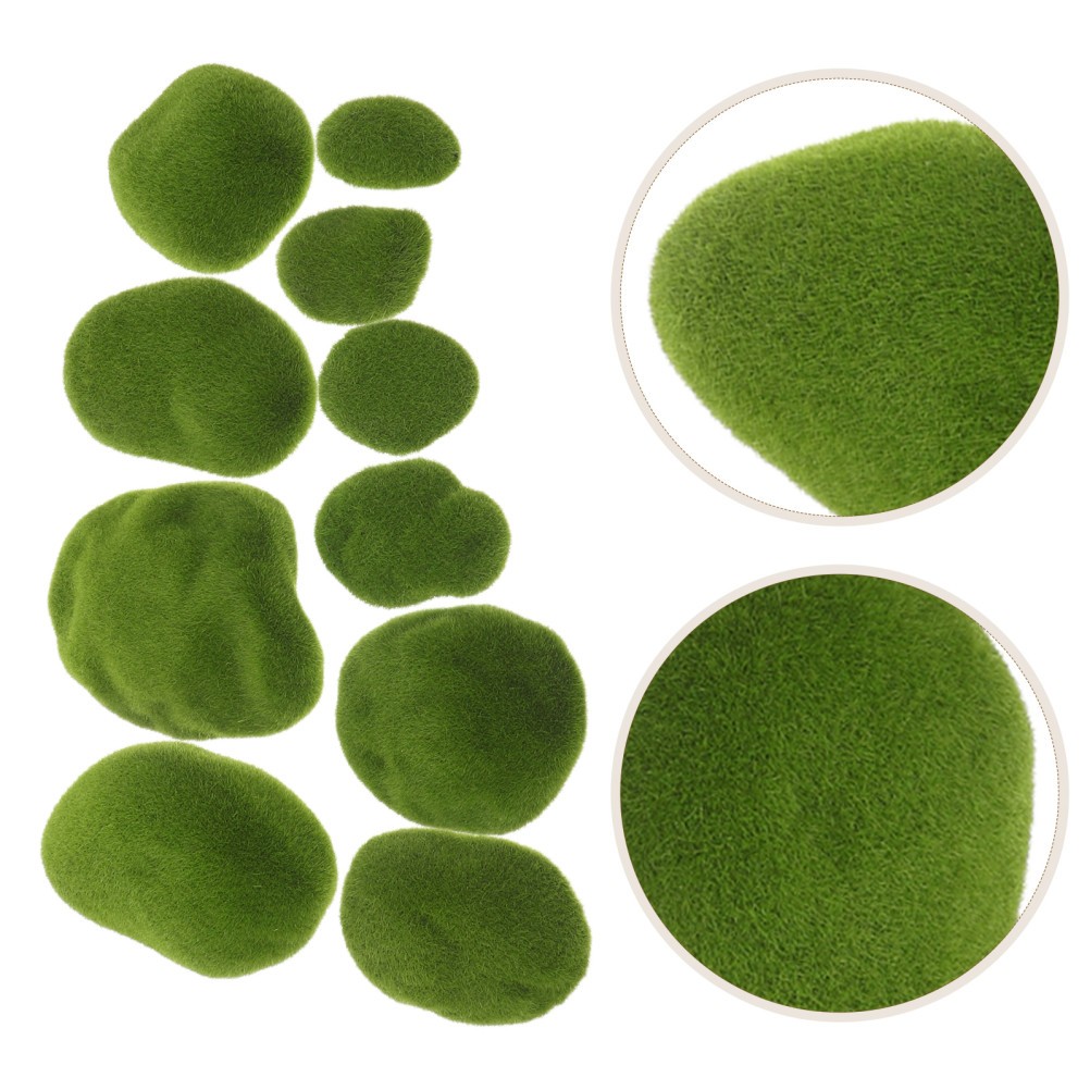 20 Pcs Artificial Moss Stone Rocks Craft Aquarium Landscape