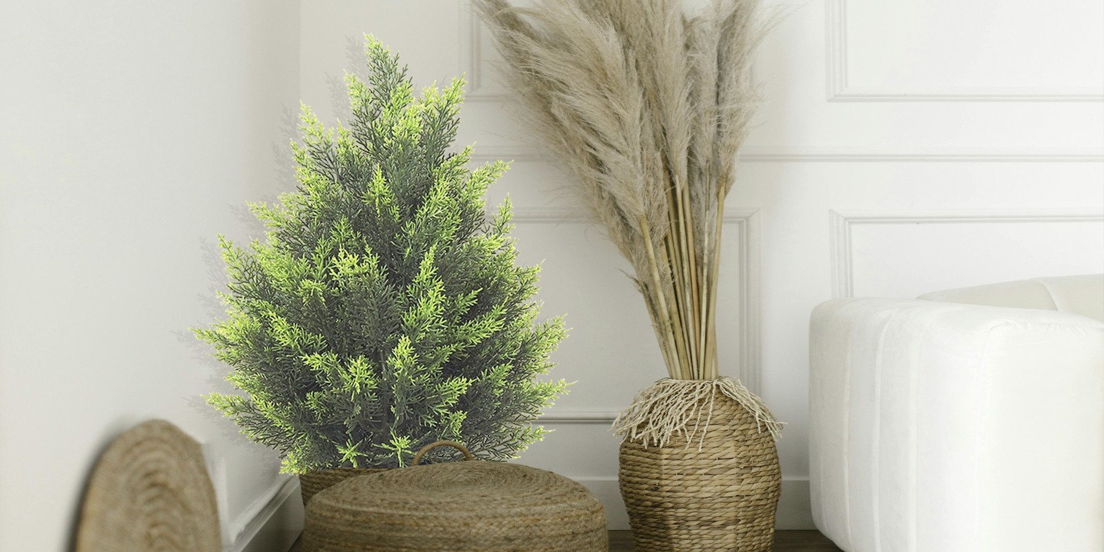 Artificial Topiary Tree Realistic Faux Cedar Pine UV Rated Indoor Outdoor