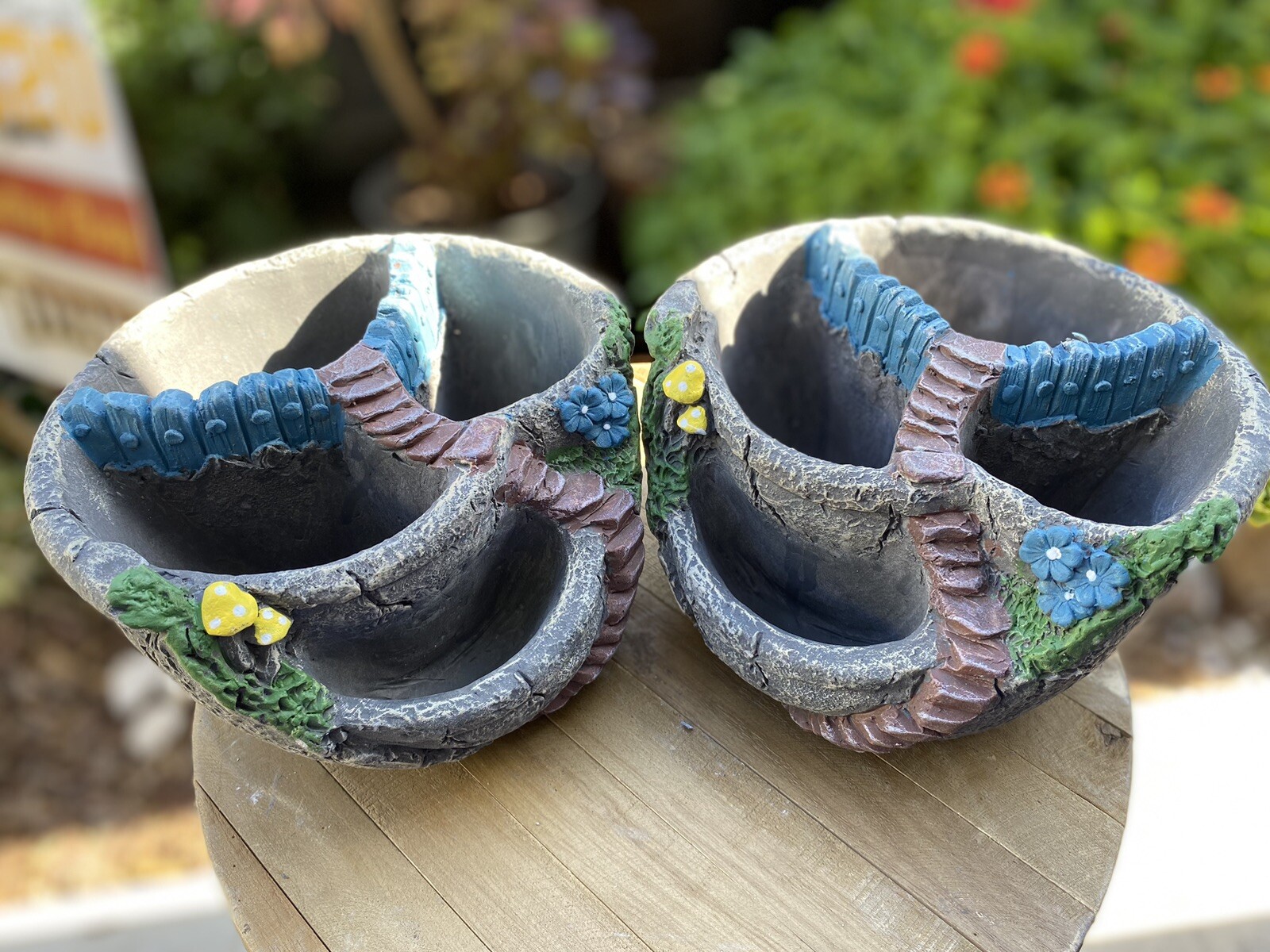 6.7 Inch X 4.72 Inch Succulent Plant Arrangement in Concrete Pot
