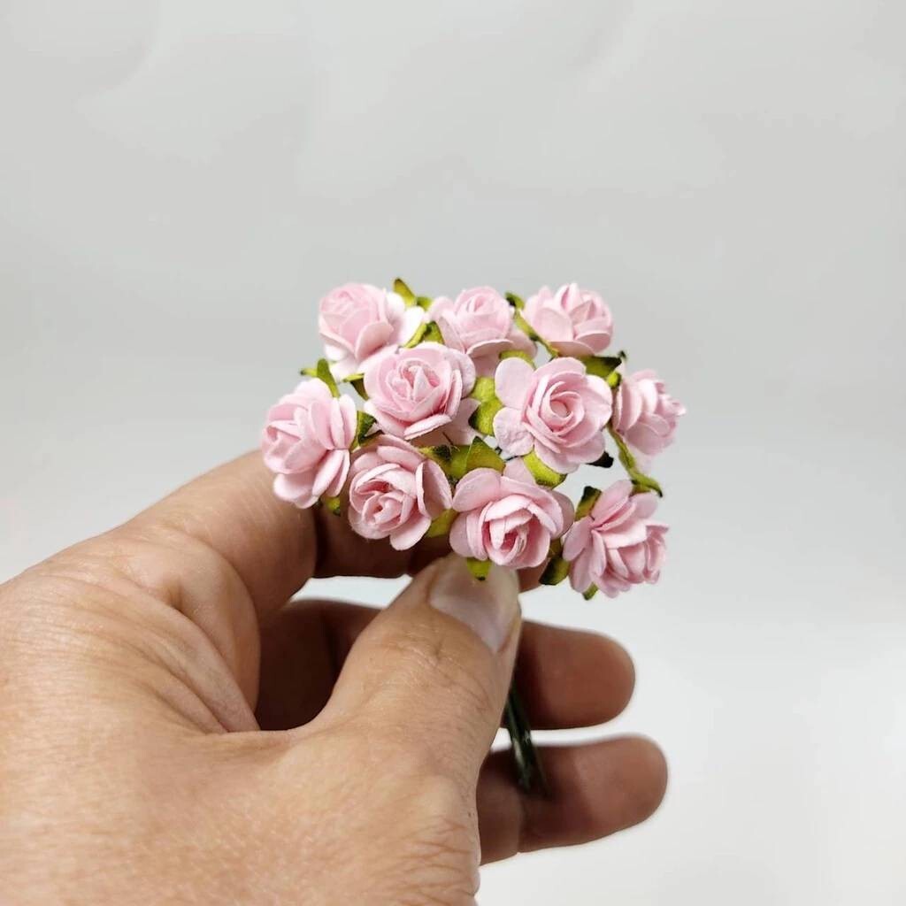 100 (10 color) Artificial Flowers Rose Flower Paper Flower size 15 mm