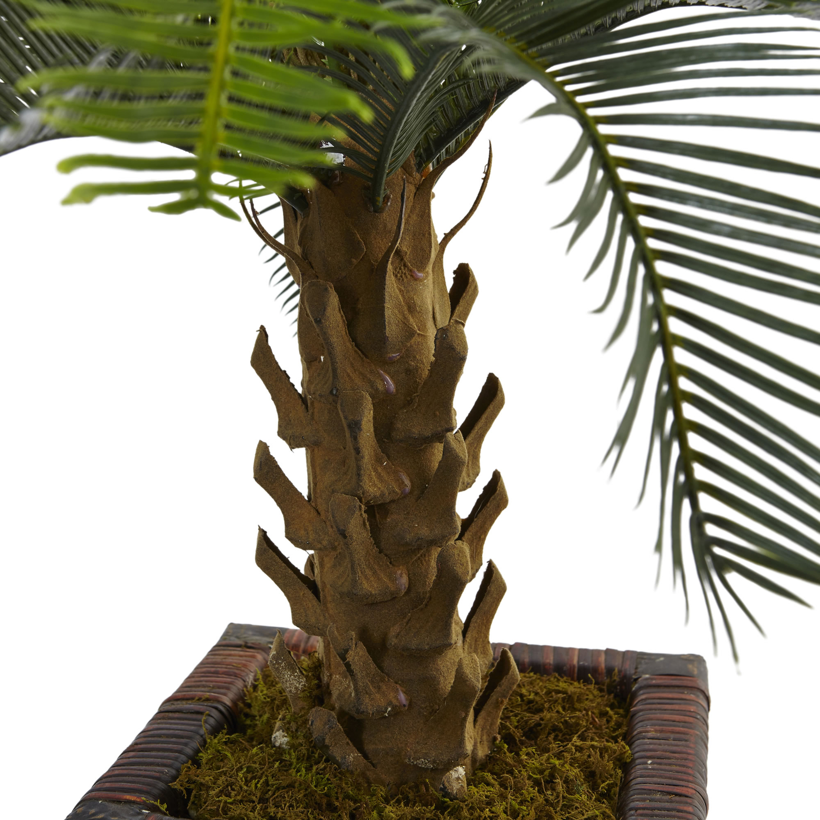 Cycas Tree in Wood Planter Realistic Plant Nearly Natural 3’ Home Garden Decor