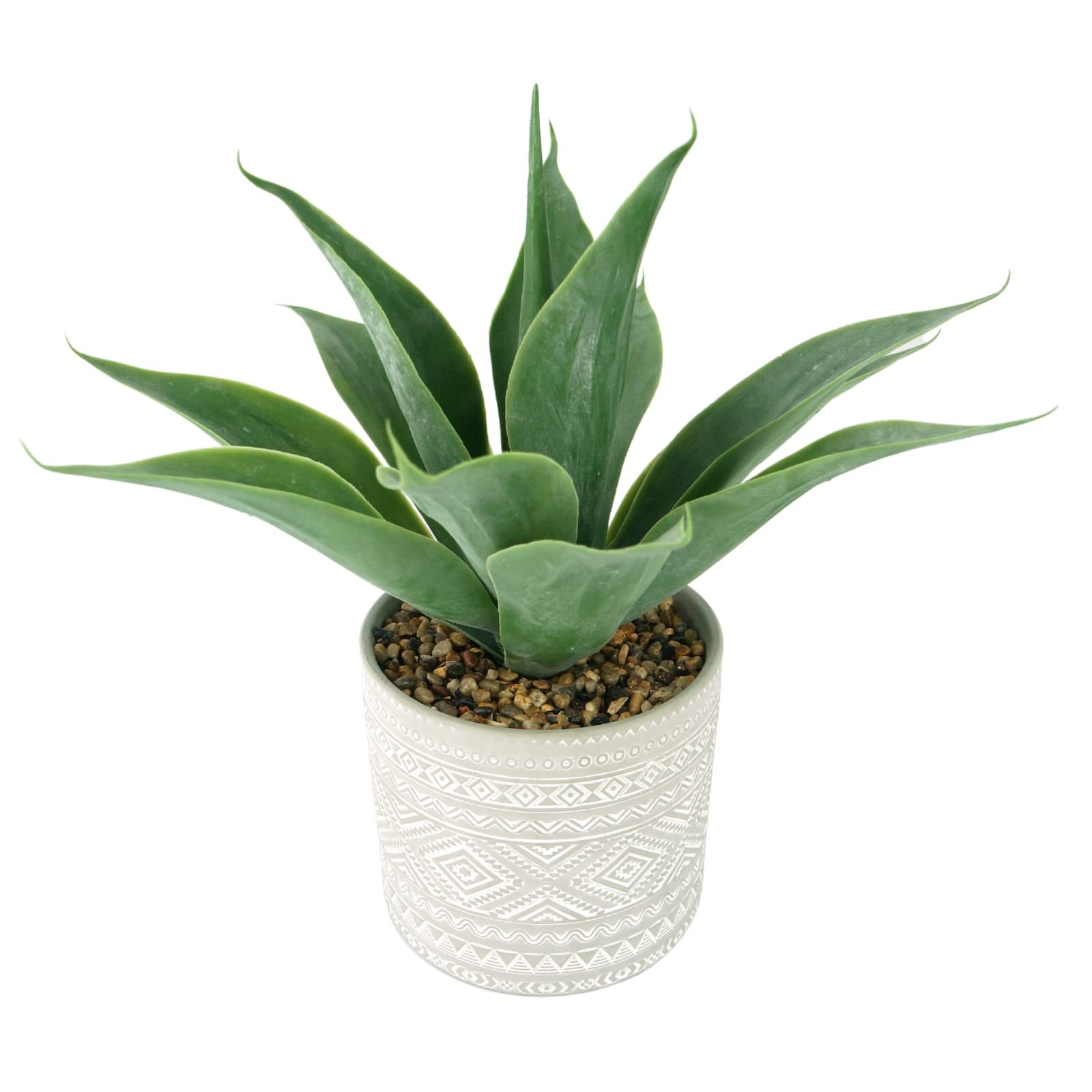13.8 Inch Artificial Potted Plants Succulent Fake Aloe Large Grey Decor Set