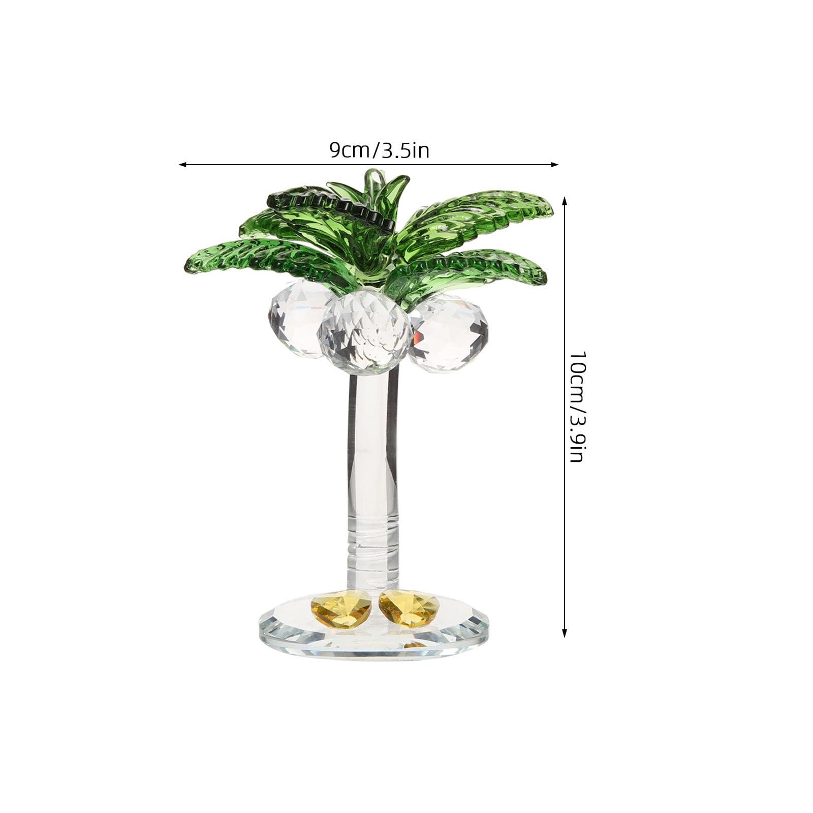 Crystal Coconut Tree Ornament 3.93In Artificial Palm Tree Figurine Decorative…