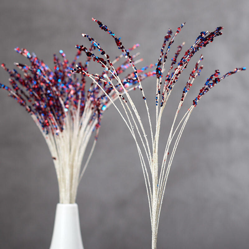 Bulk Package of 12 Americana Glittered Floral 19″ Sprays