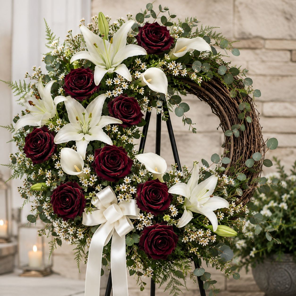 Burgundy Velvet Rose Stems Faux Roses Artificial Flowers Dark Red Roses Gothic D