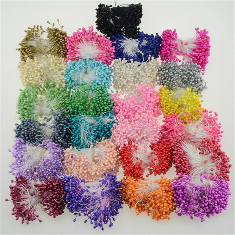 Multicolor Double Pointed Pearl Pistils Handmade Wedding Party Decorations DIY