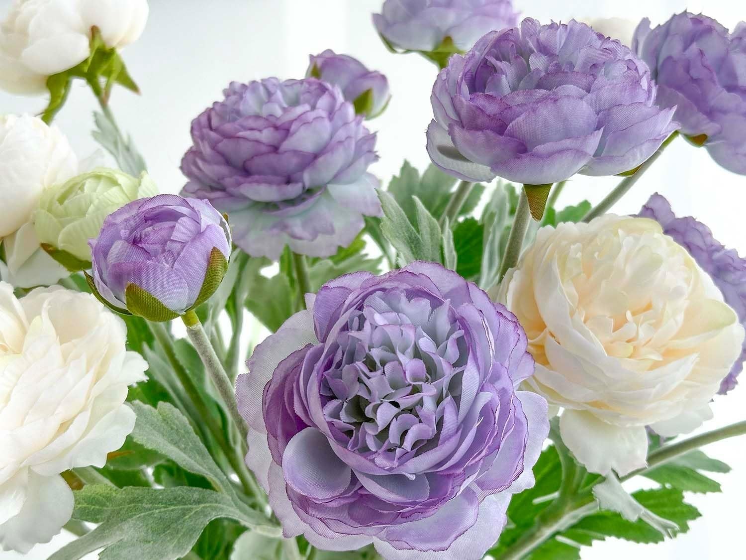 7 Pcs Peony Artificial Flowers with Stems, Faux Pink and Hotpink Peonies Stem fo