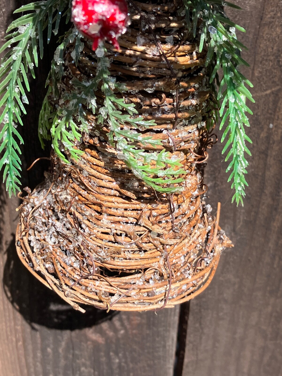 “CHRISTMAS SHOPPE”, PEGGED TREE DECOR RUSTIC COUNTRY FOR HOLIDAY DECOR.