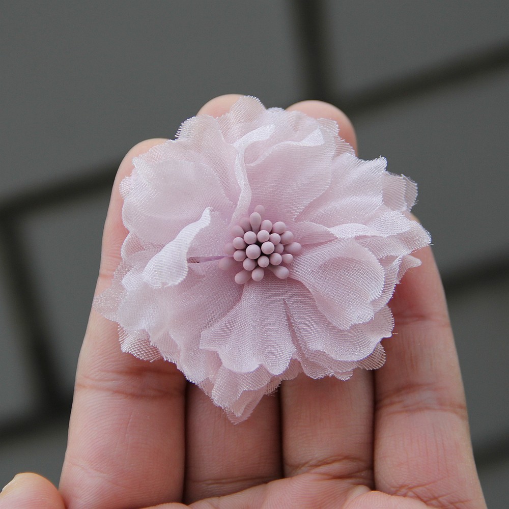 5cm Handmade Chiffon Multilayer Fabric Cored Flowers For DIY Hair Accessories