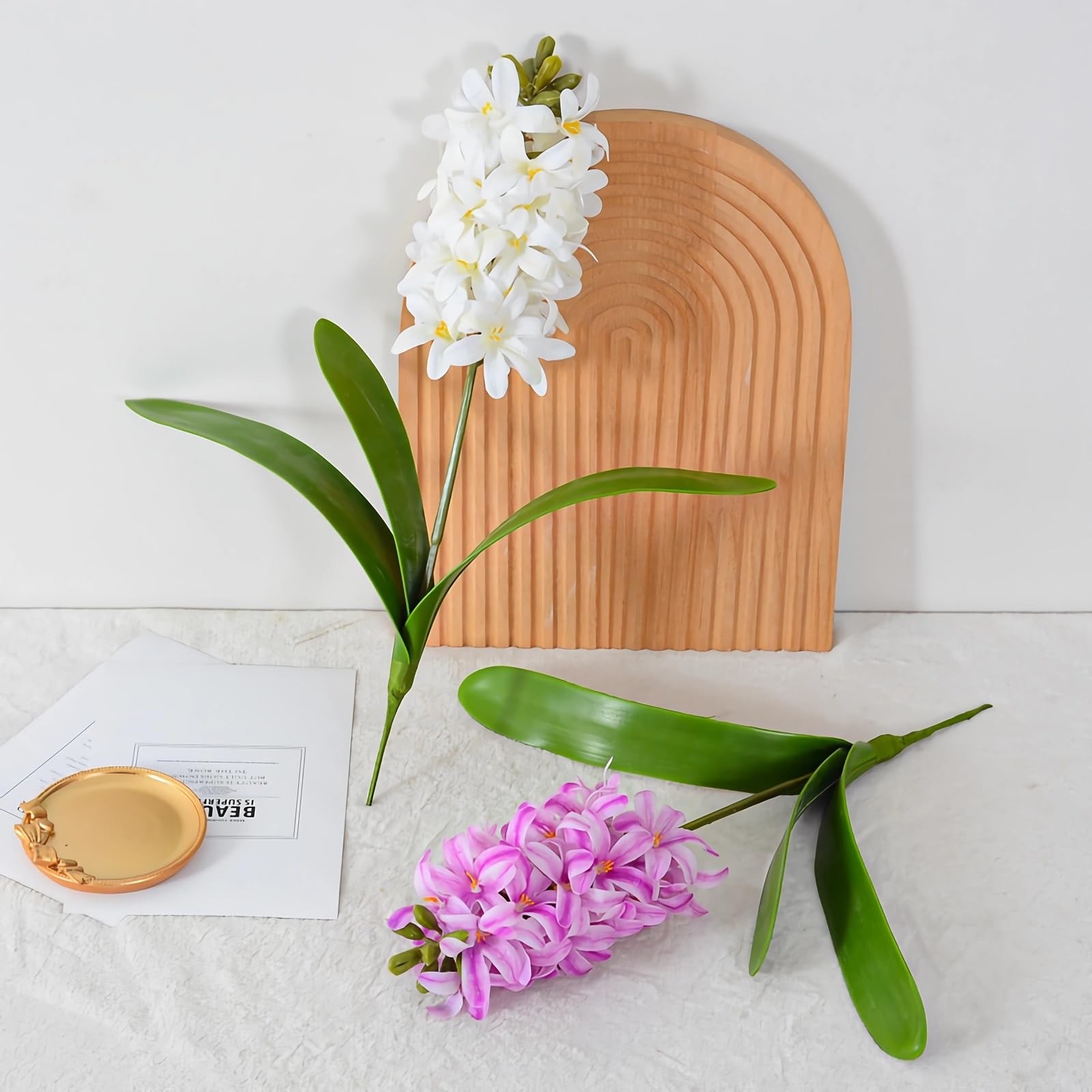 2pcs Artificial Hyacinth Hydrangea Flowers 16″ Real Touch Purple Fake Hyacint…