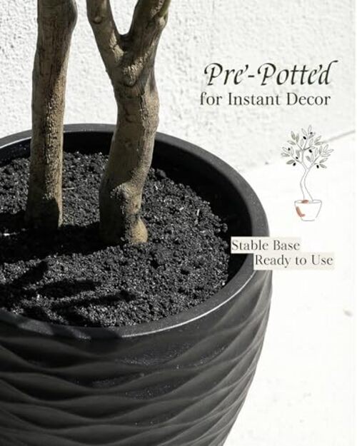 5.2ft Artificial Olive Tree Indoor, Tall Faux Olive Trees, 5.2FT Matte Black