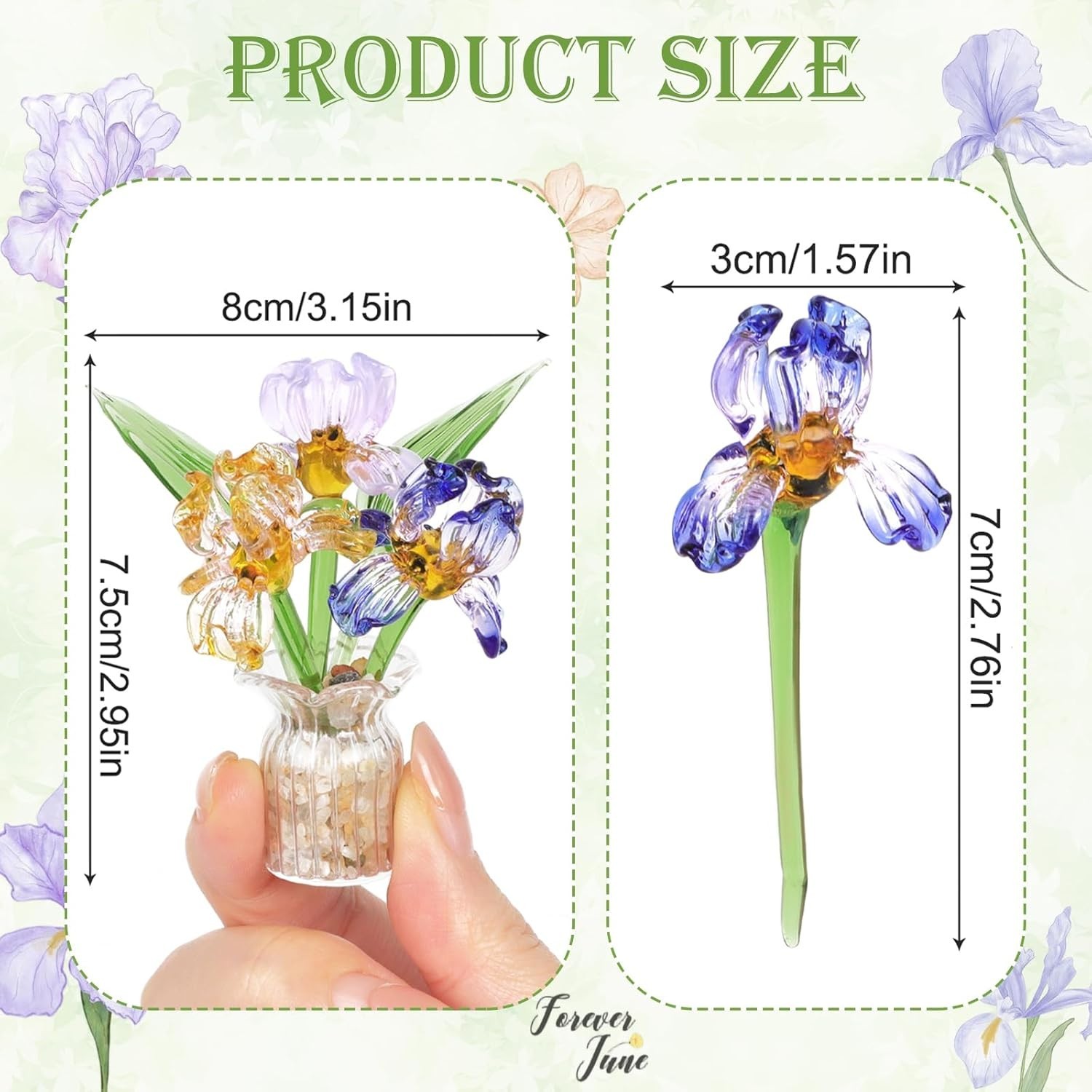 Colorful Handmade Mini Glass Flower Bouquets with Vase – Charming Centerpiece