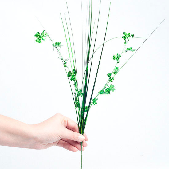 Package of 12 Holographic Green Shamrock St Patrick’s Day 19-1/2″ Sprays