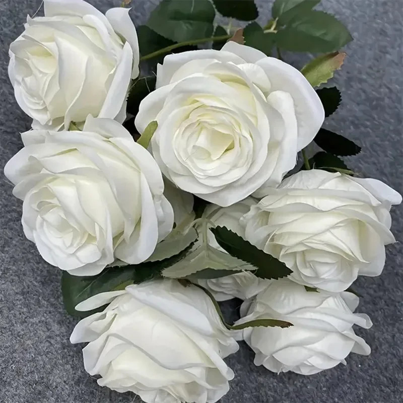 New 9 Heads Artificial Rose Bouquet for Wedding Valentine’S Day Gift Decoration