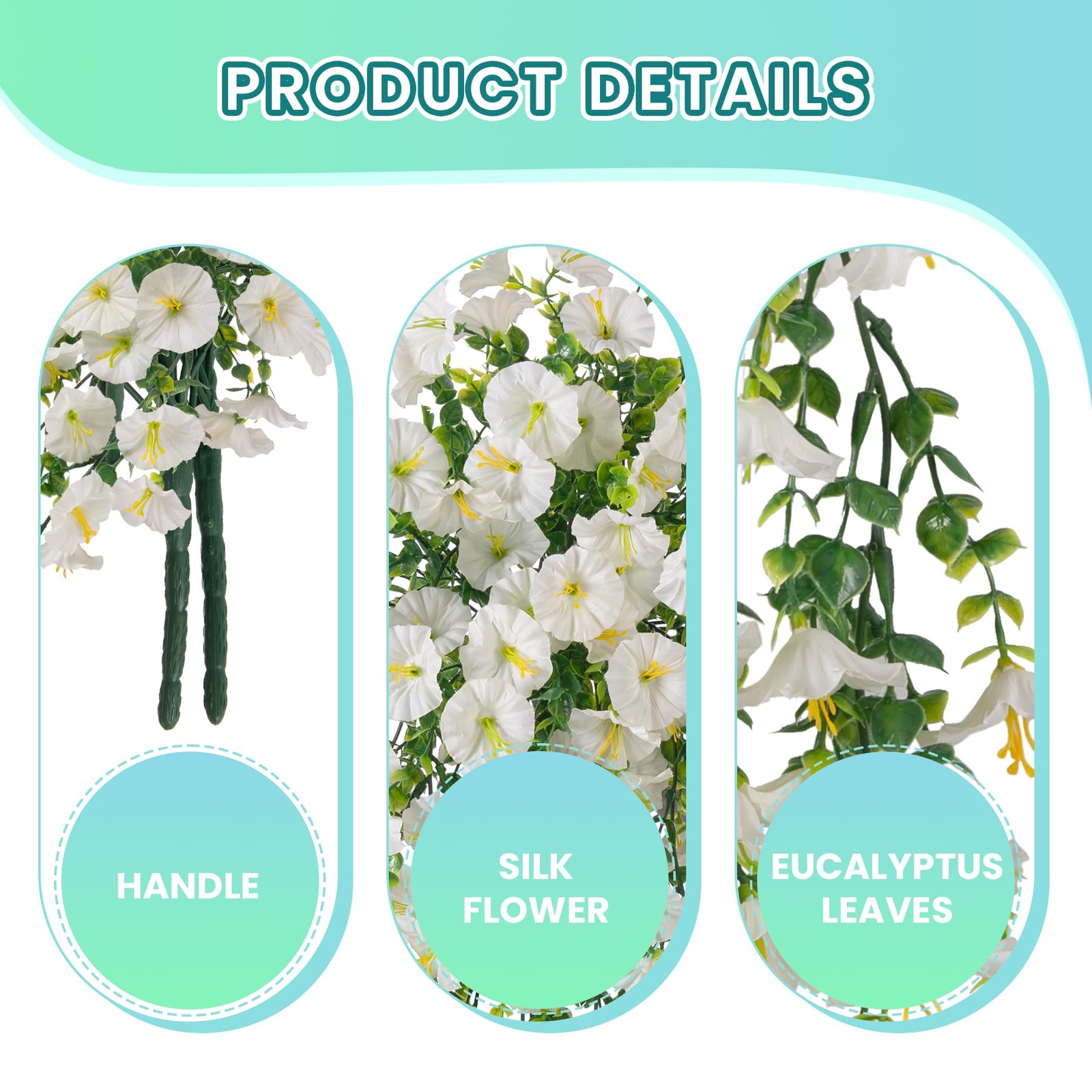 Fake Artificial Hanging Morning Glory Flowers for Outdoor Planters Porch Pati…