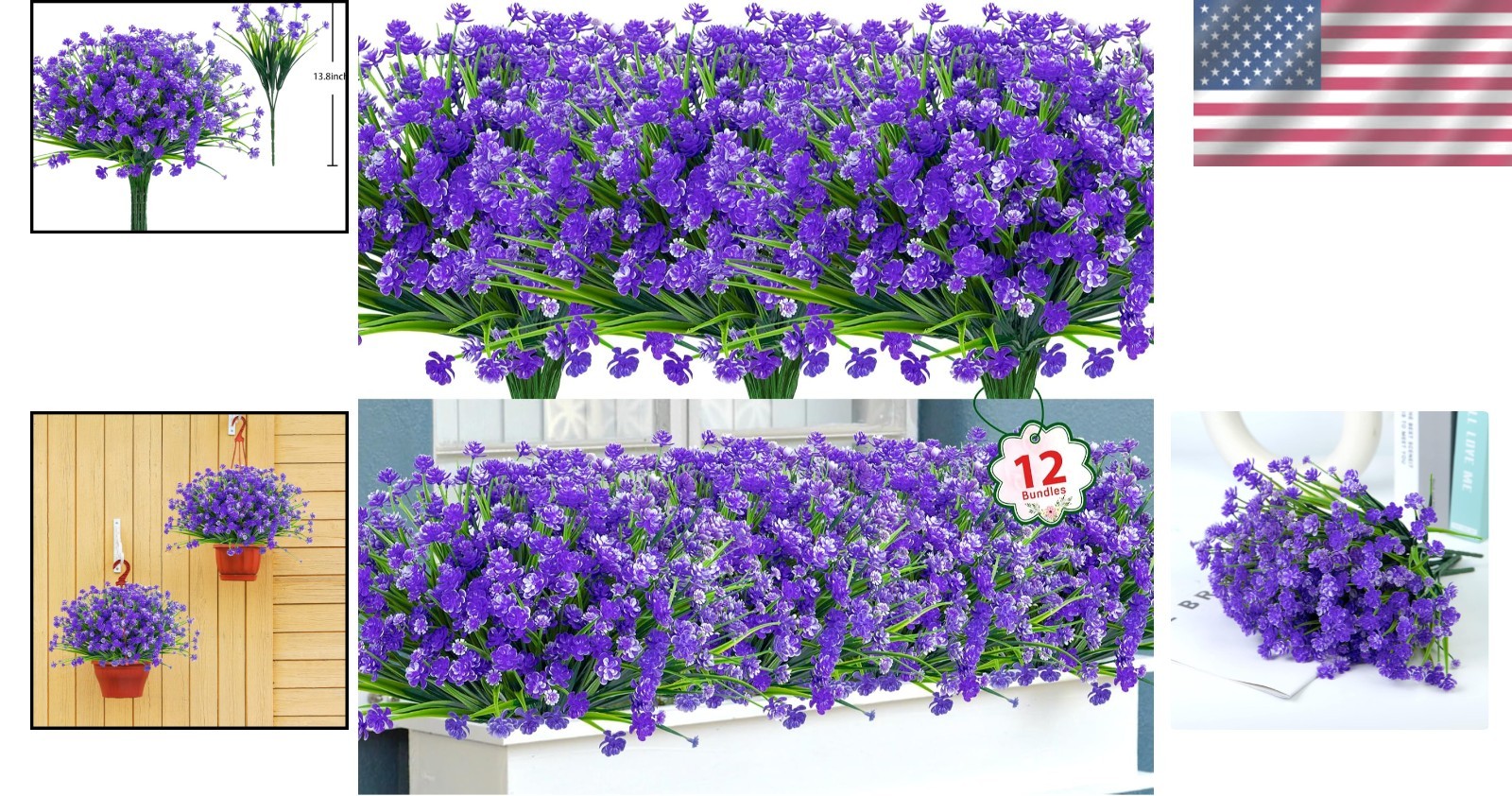Vibrant 12-Pack Plastic Artificial Flowers – Stunning UV Resistant Outdoor Decor