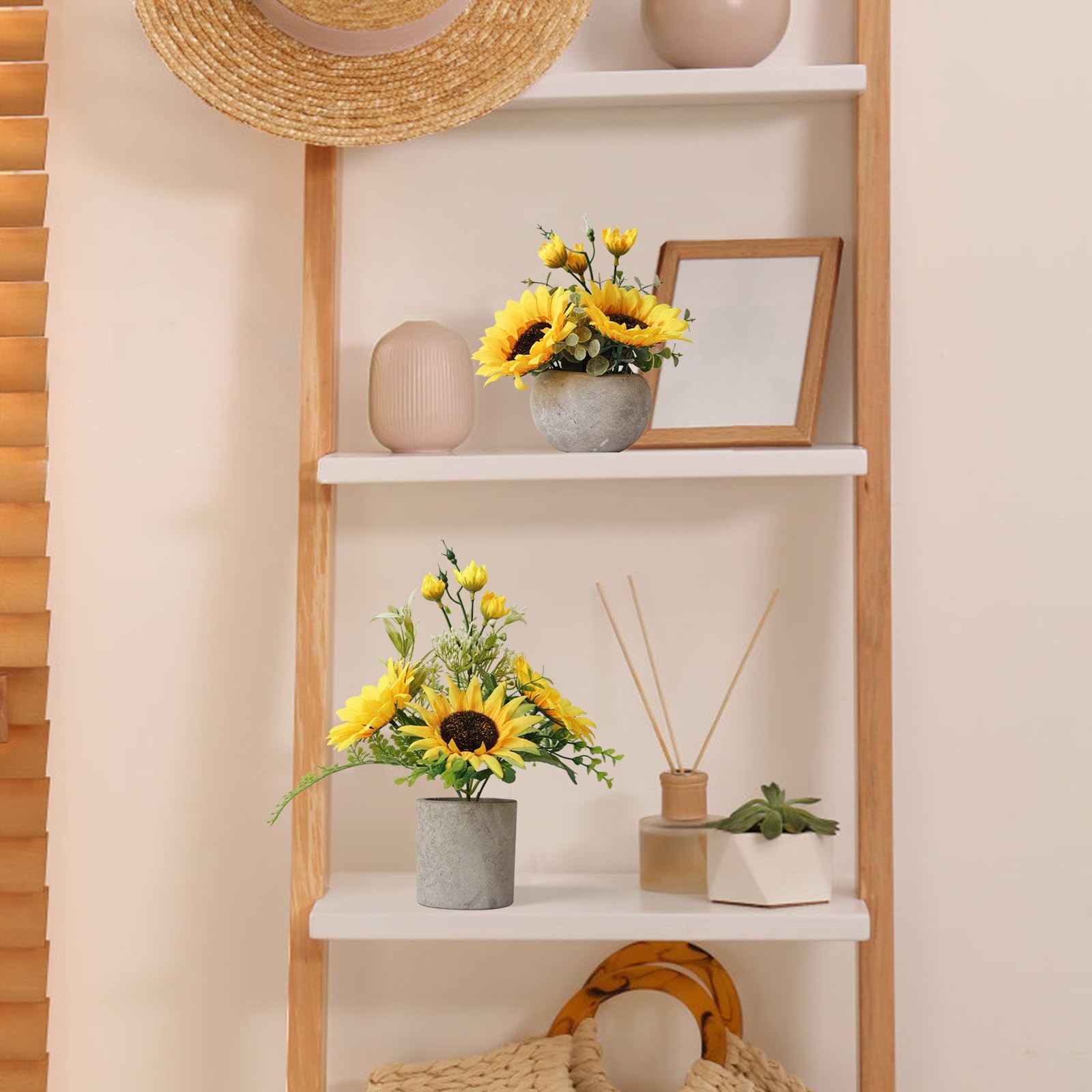 Sunflower Artificial Flowers Pot,Sunflower Decor,Flower Centerpieces for Tabl…