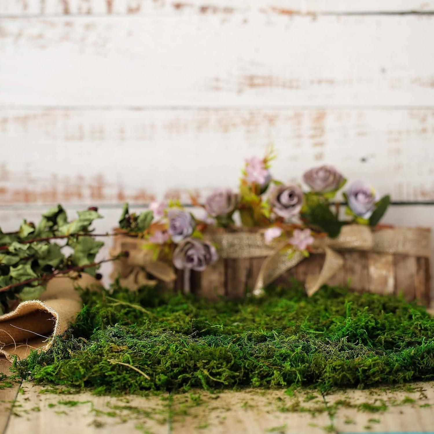 225g Compressed Faux Moss in Fresh Green – Ideal for Centerpieces & Crafts