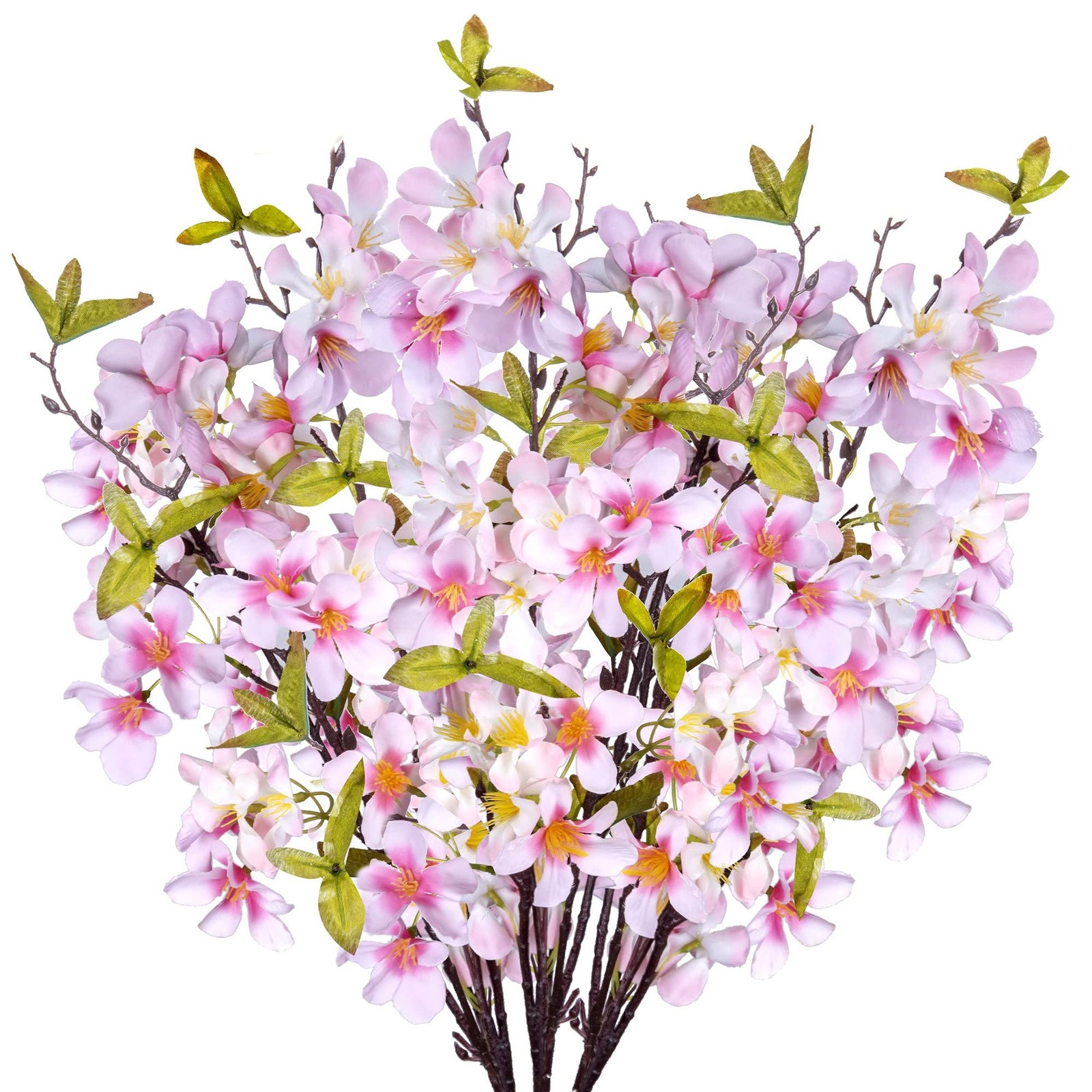 Artificial Apple Blossom Silk Flowers Tree Branches 33” Long Stems Faux Bouqu…