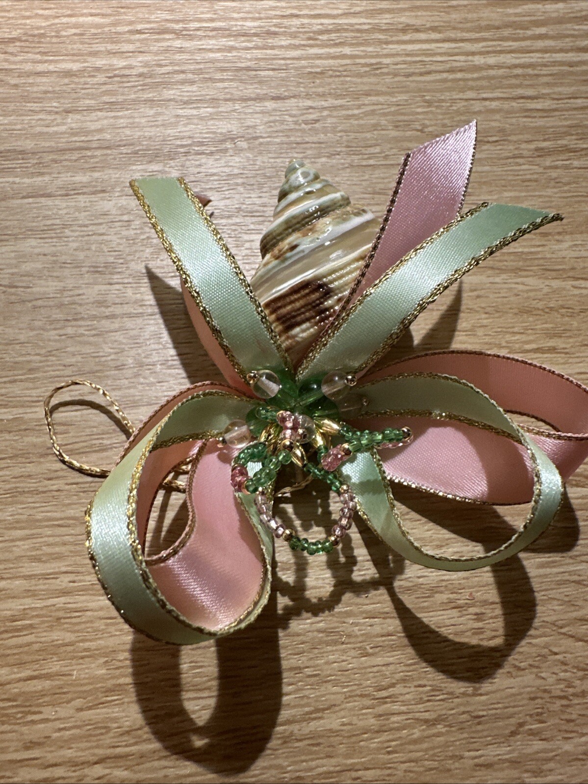 Vintage Conch Seashell Ribbon Corsage Bouquet Decor Beach Wedding Dance Pastel