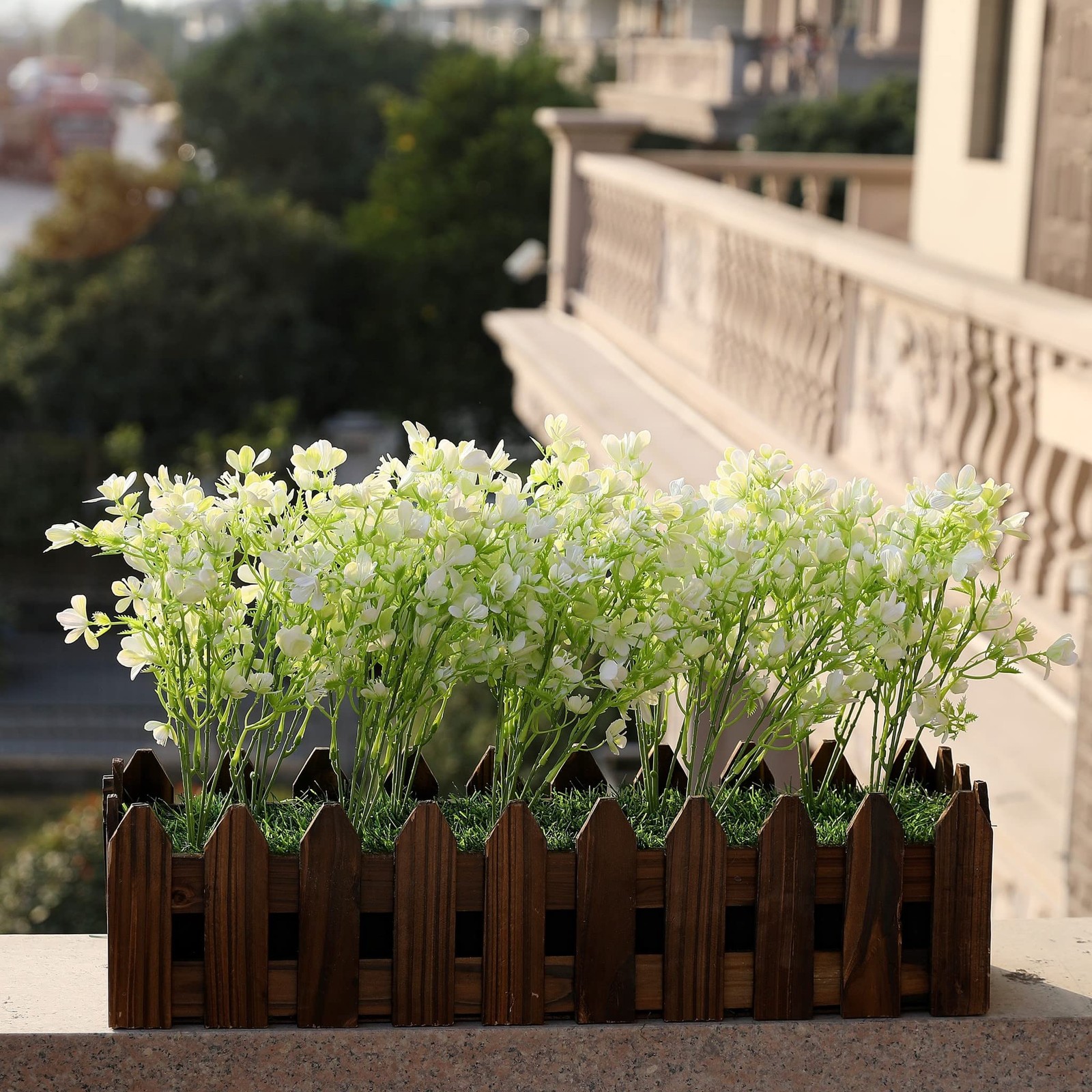 White Plastic Flowers Artificial Bouquets Faux Wildflowers Real-Touch Plants …