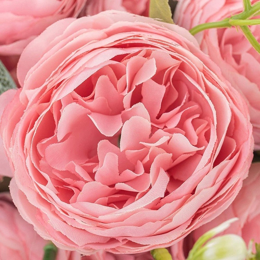5 Head Persian Peony Silk Flowers Wedding Home Decor Fake Roses Bouquet