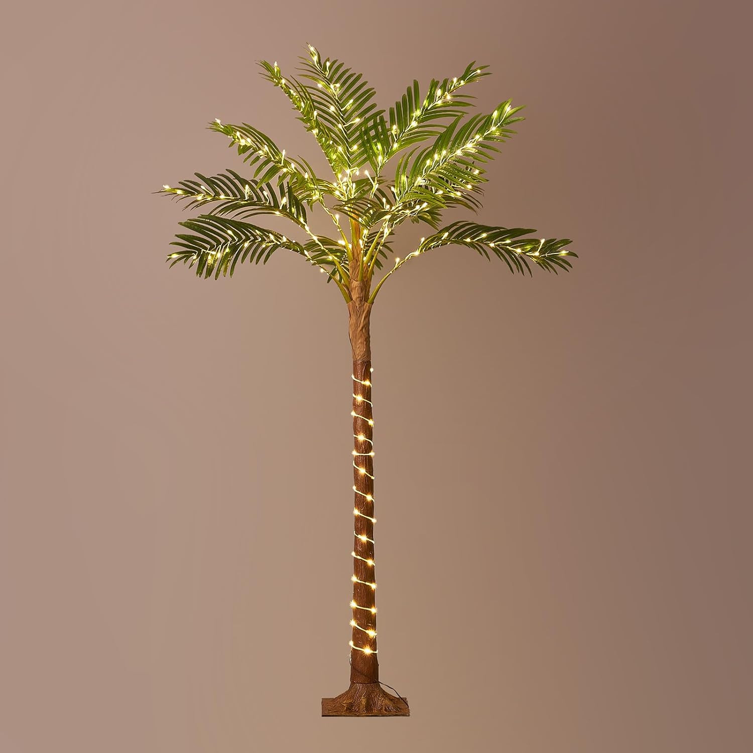 6FT Lighted Palm Trees with 220 LED Fairy Lights for Outdoor Decor