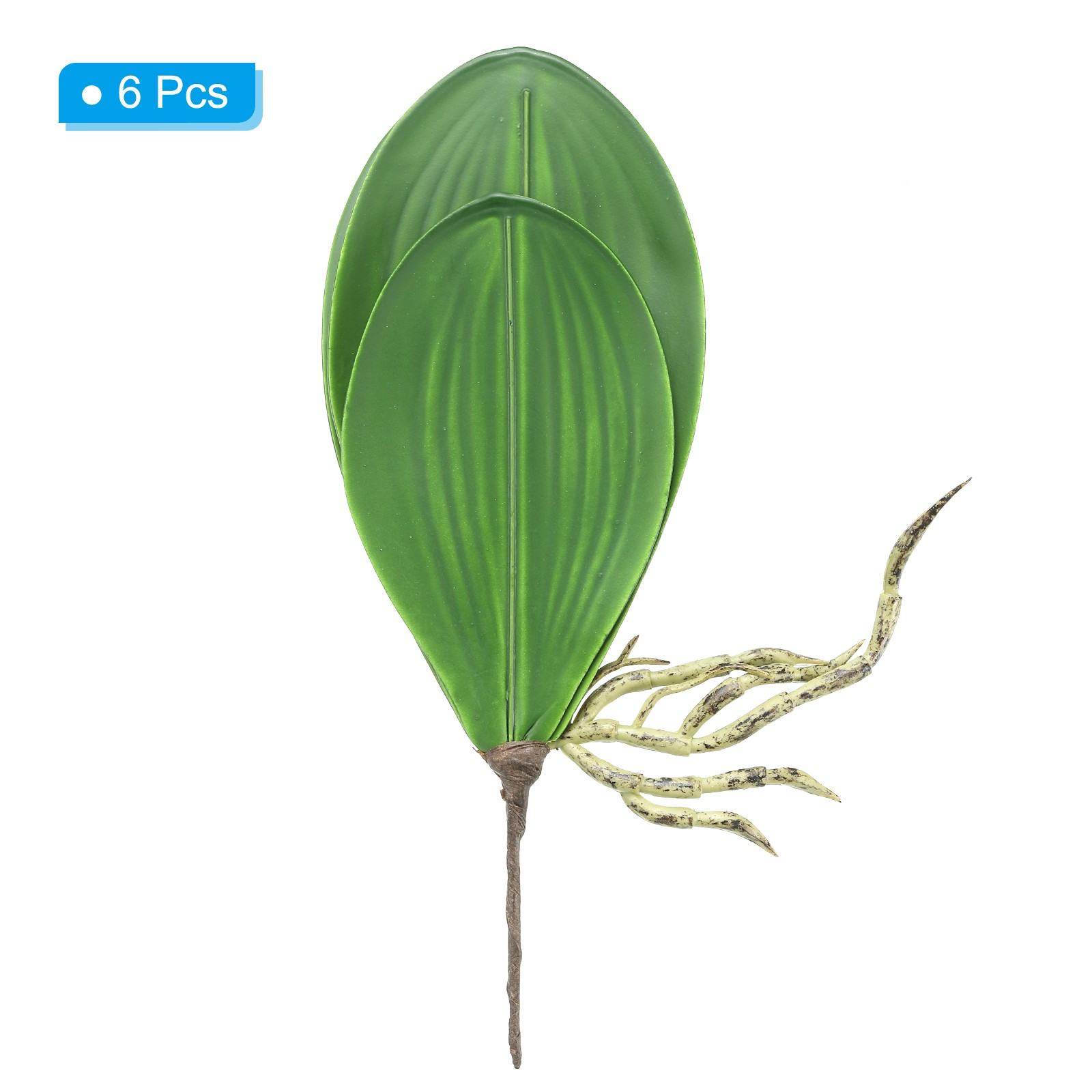 6 Pcs 5.7 Inch Faux Orchid Leaves 5 Petals Artificial Leaf with Stems