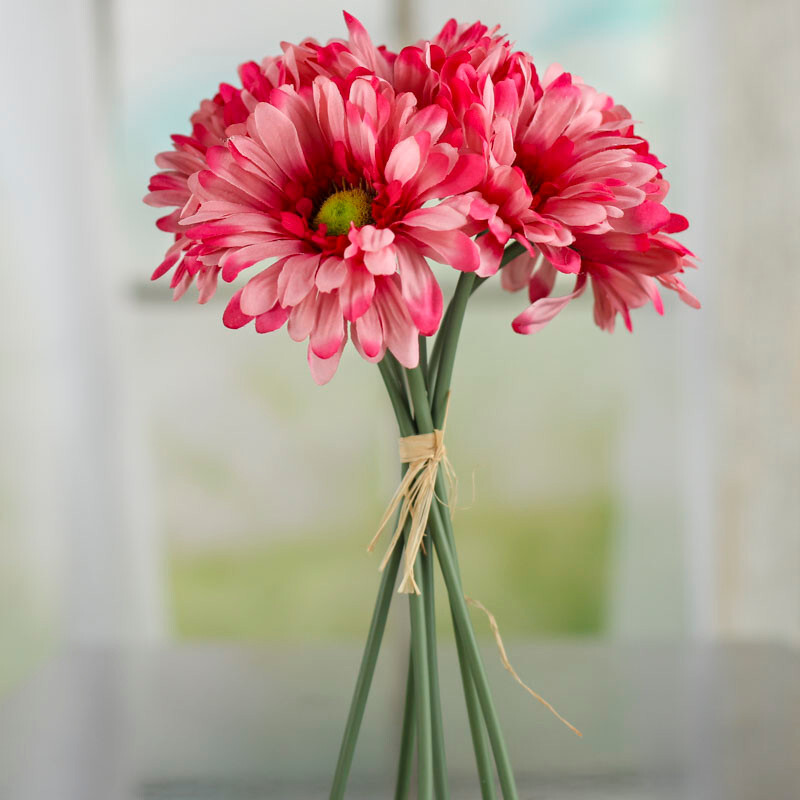 Set of 2 Pink Artificial Gerbera Daisy 11-1/4″ Floral Bundles