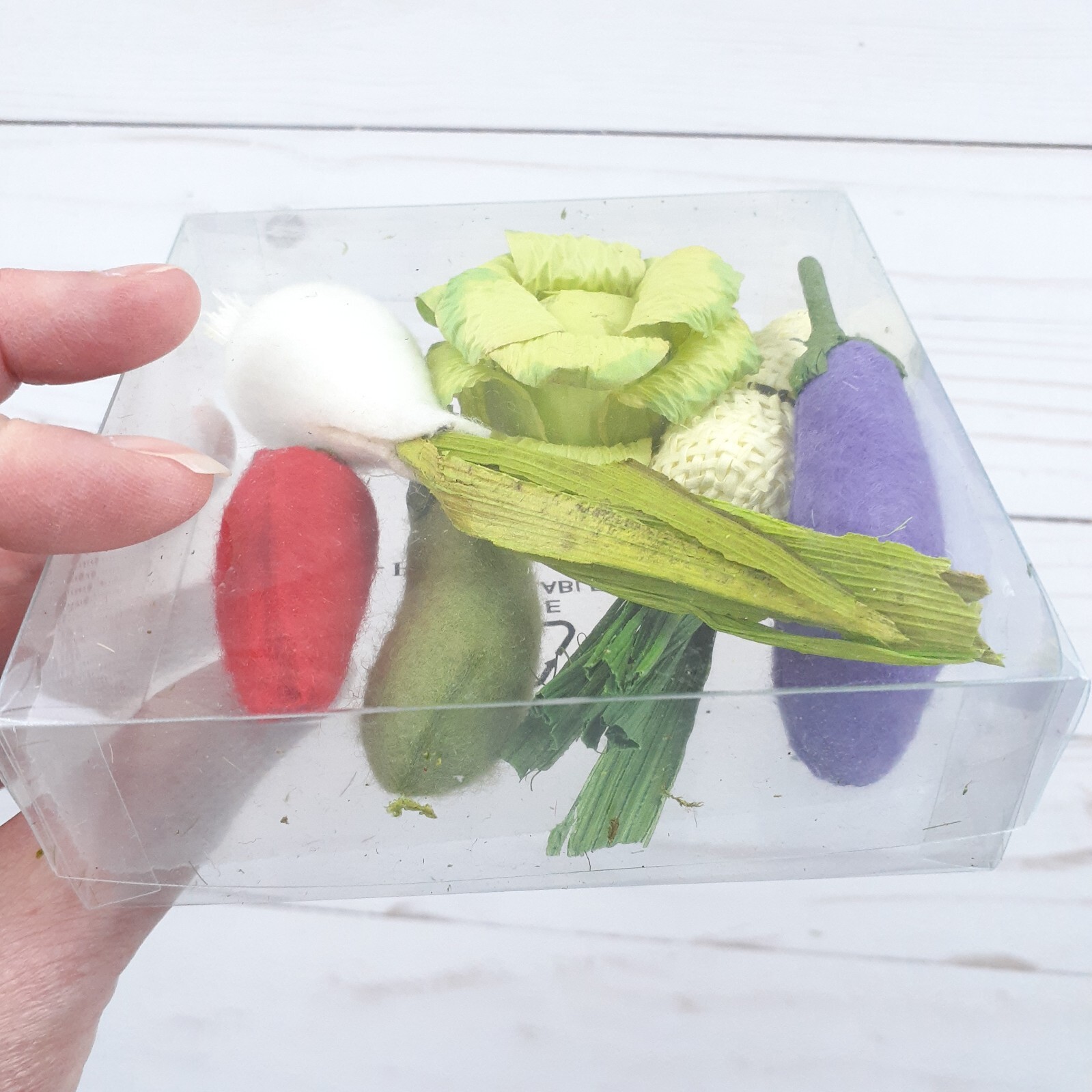 Spring Paper Felt Vegetables Bowl Filler Tabletop Decor