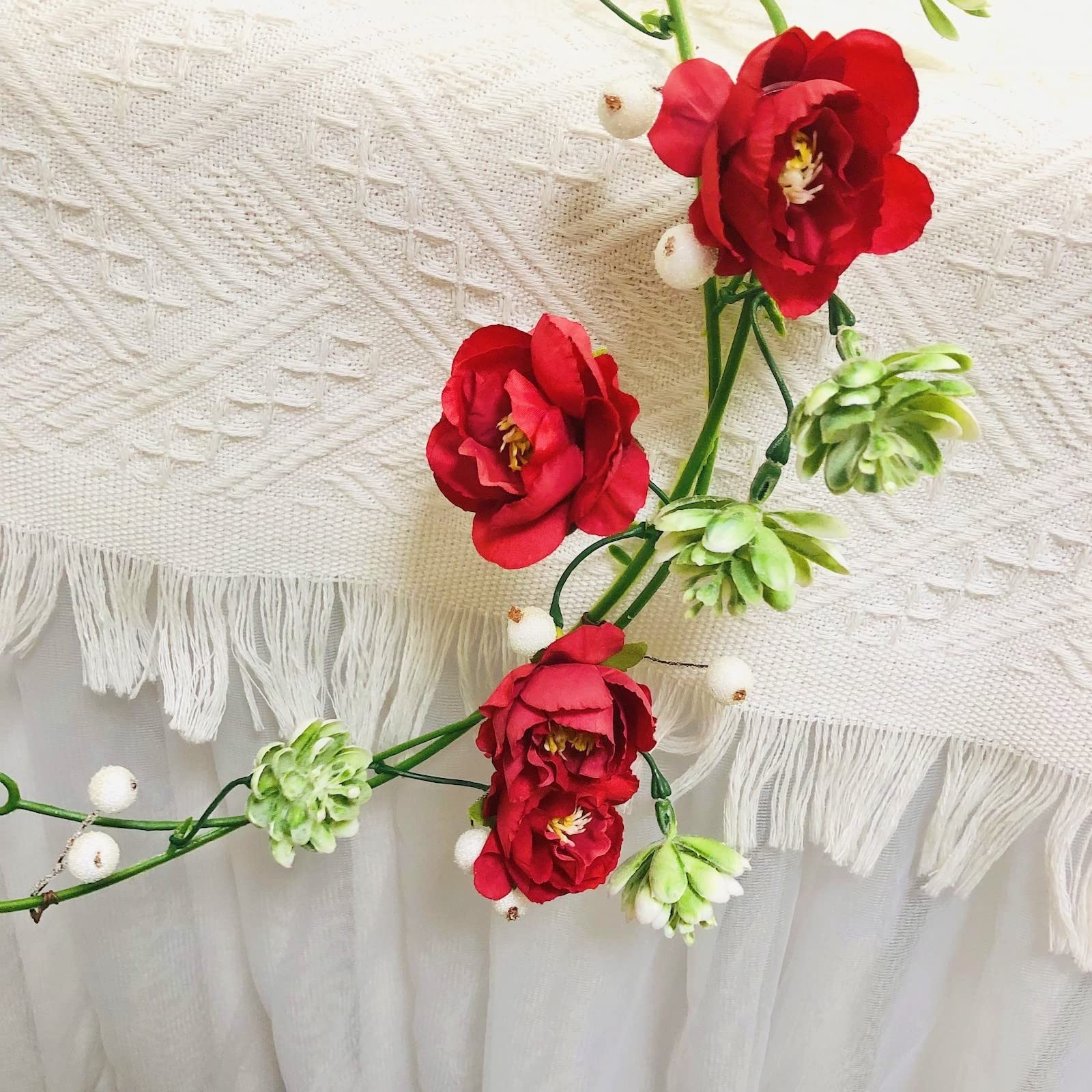 Fake Rose Vine Flowers Plants Artificial Flower Hanging Rose Succulents Ivy for