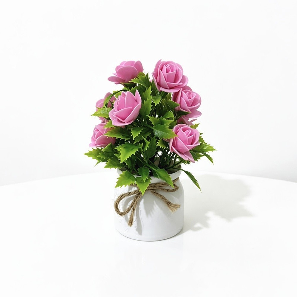 7 Color Option Foam Plant in White Pot 7.5in Height for Year Round Decor