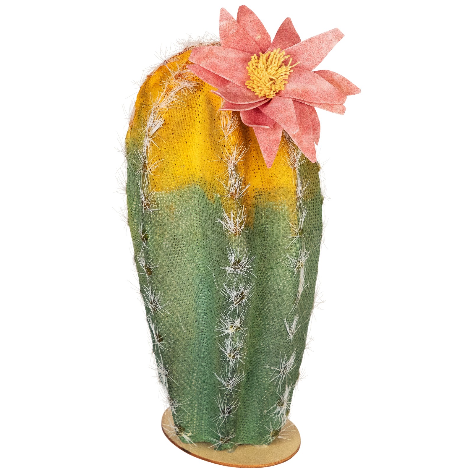 Northlight 8.5″ Southwestern Style Green Cactus on Base with Pink Flower