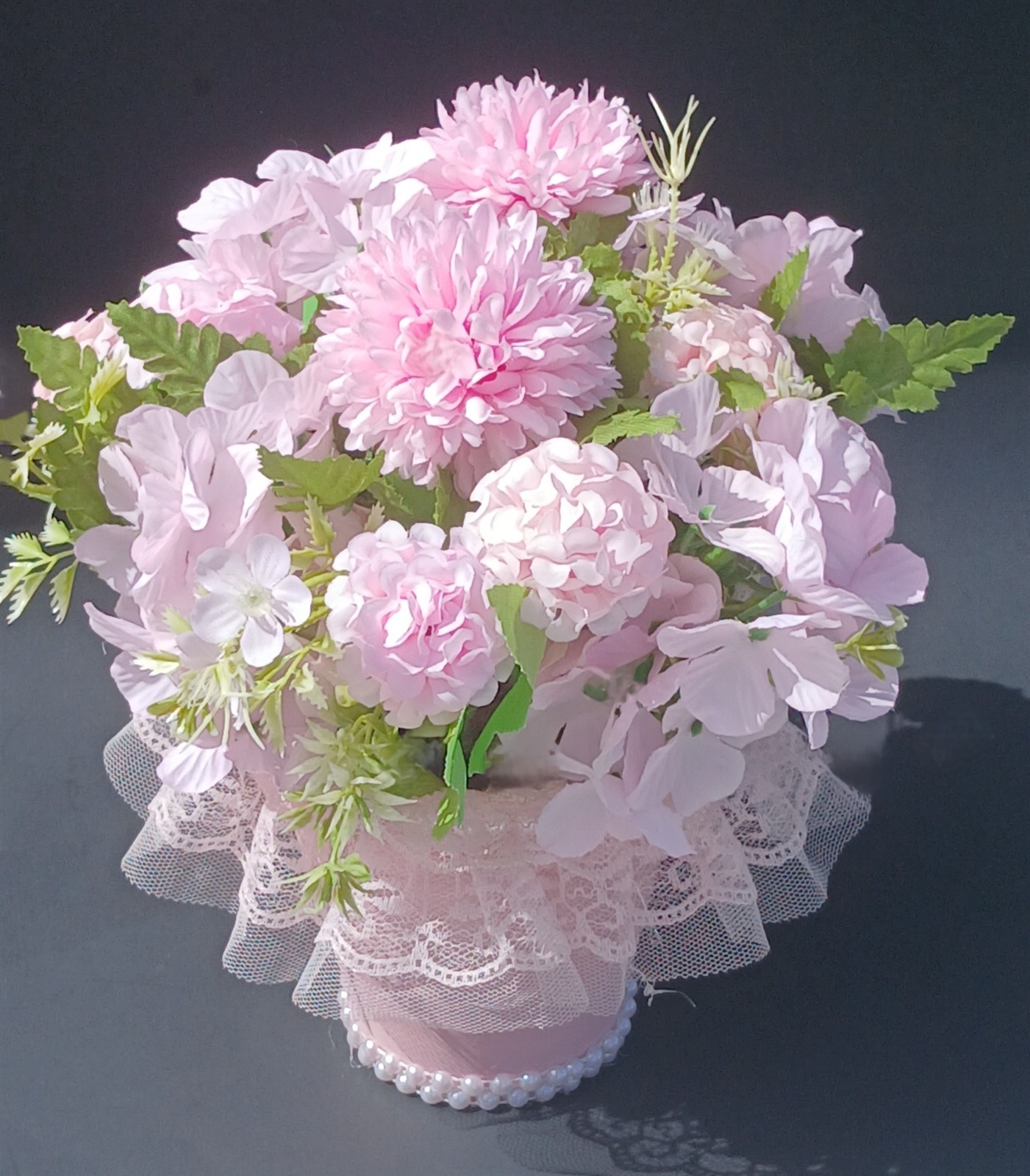 Floral Flowers Artificial Flower Arrangement Pink Cottagecore Shabby Chic