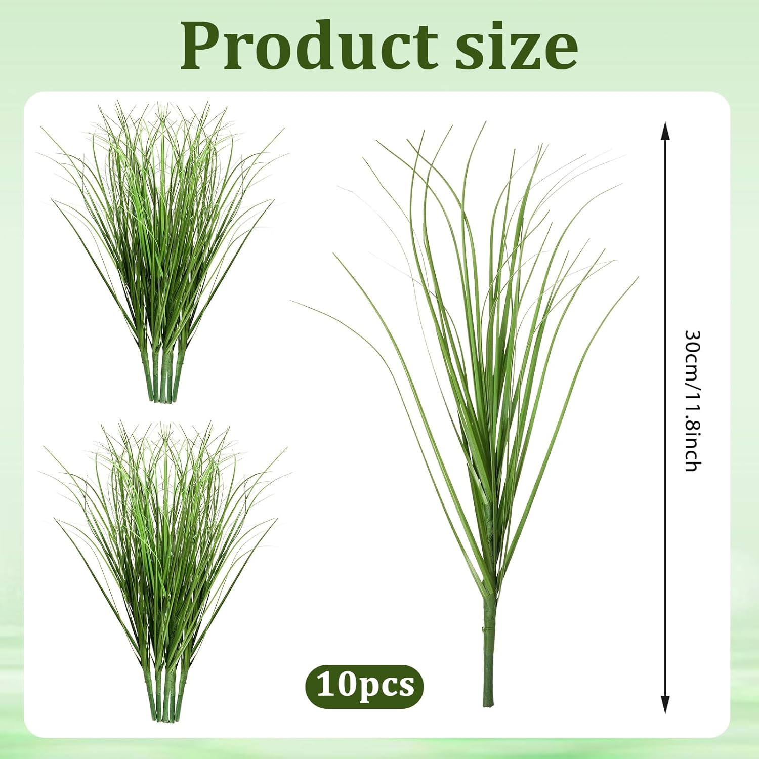 10 PCS Artificial Plants Onion Grass, Faux Shrubs Wheat Grass Greenery Stems Oni