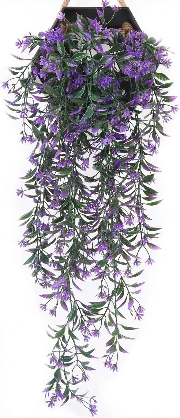 Artificial Ivy Vine Plastic Plants 4 Pack – Purple Foliage Leaves