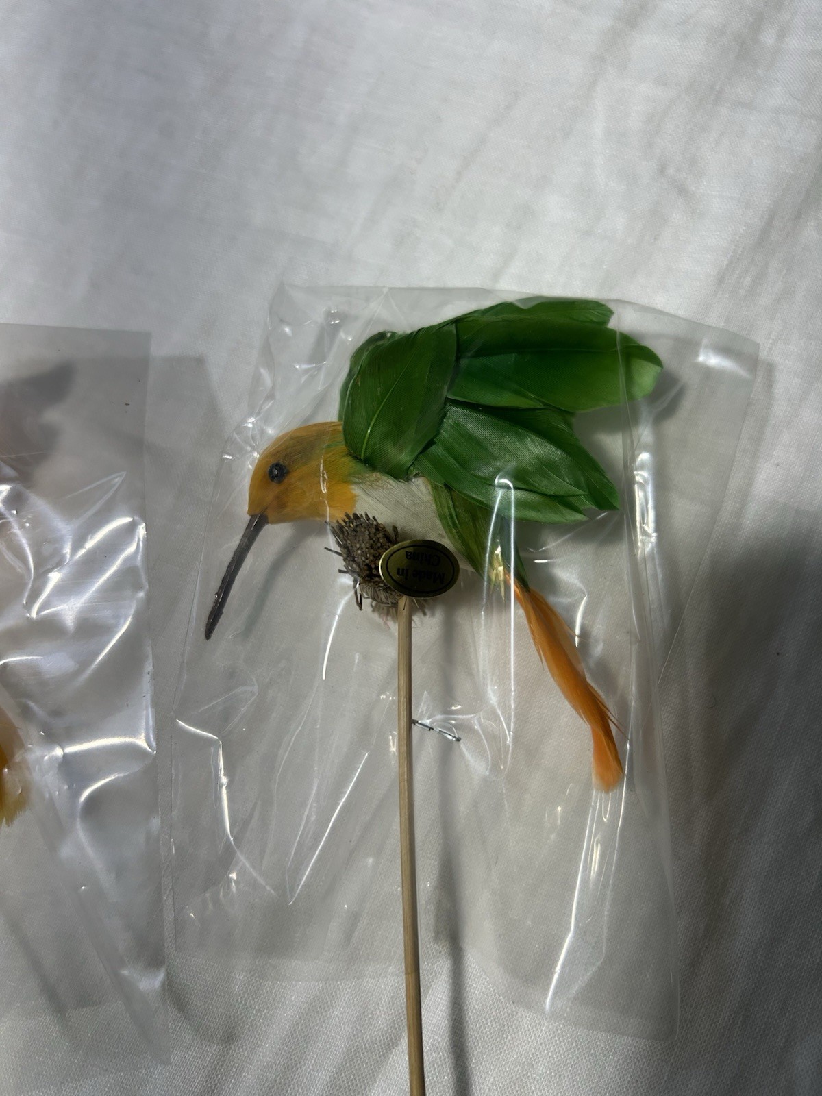 Artificial Hummingbird Picks Set Of 3 w/ 4 Artificial Dragonflies