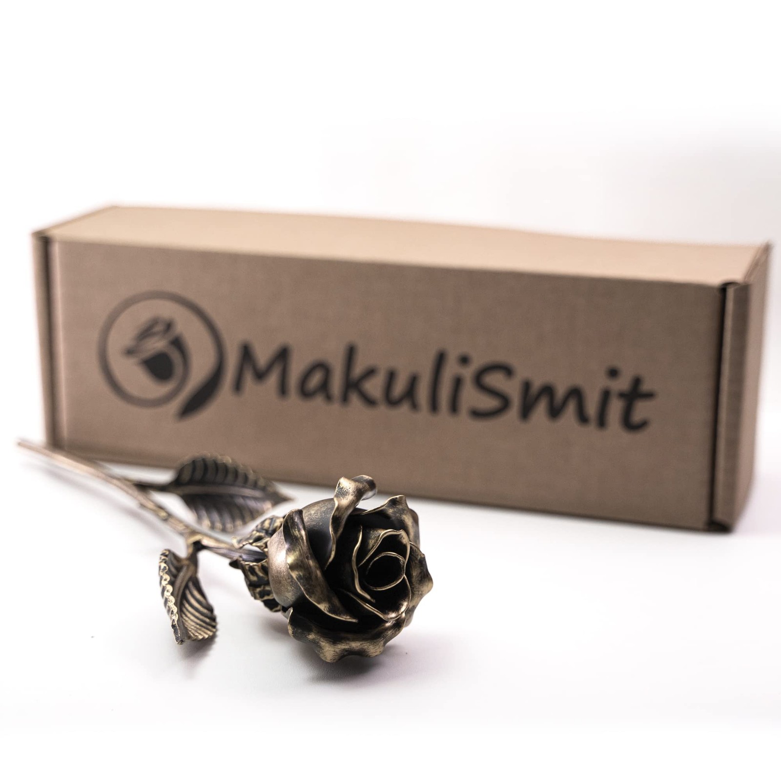 Handcrafted Bronze Metal Rose – Solid Gift of Everlasting Love – 8th 19th Wed…
