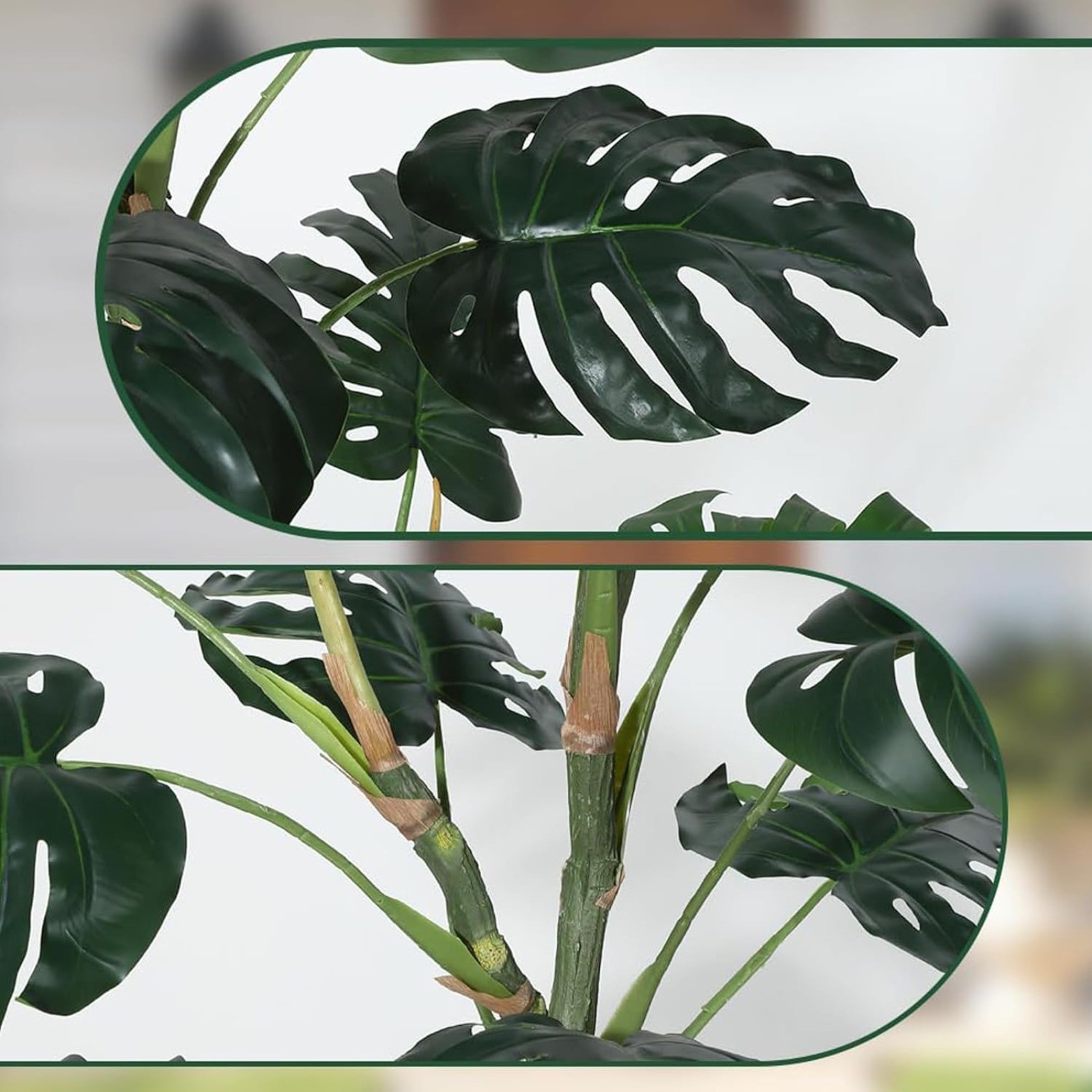 4FT Artificial Monstera Tree Tall Fake Tropical Palm Tree with Planter Home