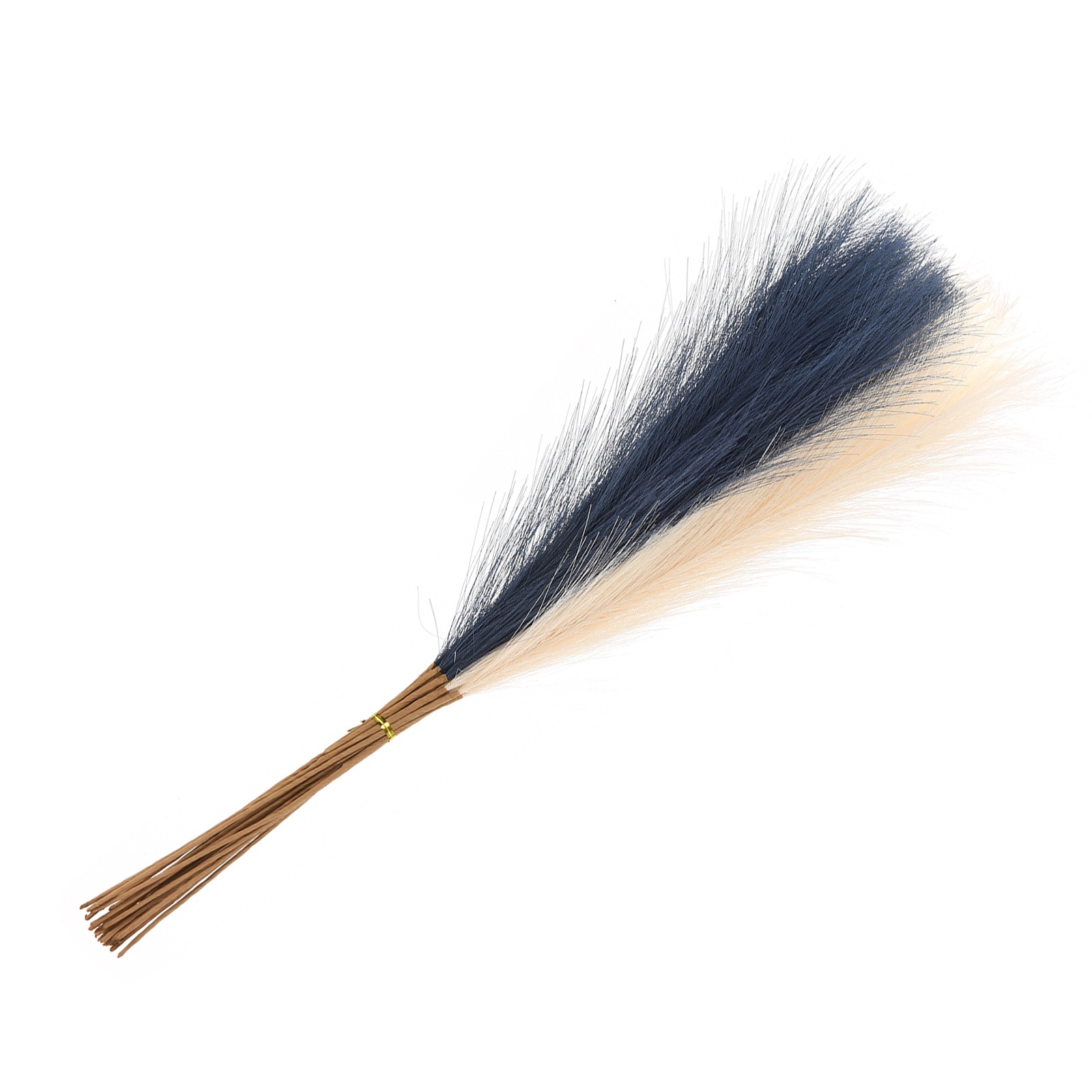 20 Pcs Dark Blue/Beige Faux Pampas Grass 55cm Fake Pampas Grass Decor