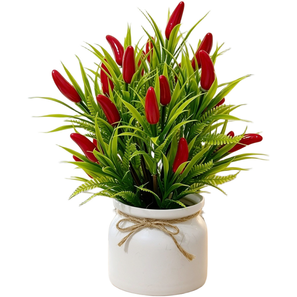 24 PCS Artificial Fruit Bonsai Tree with Hemp Rope Pot for Home Desk Decor