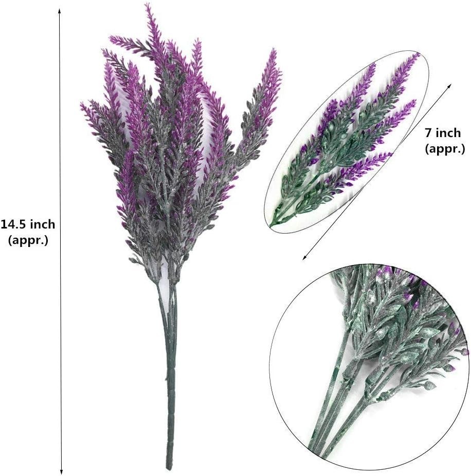 Fuchsia Artificial Lavender Flowers 4pcs Bundle Indoor Outdoor Decor
