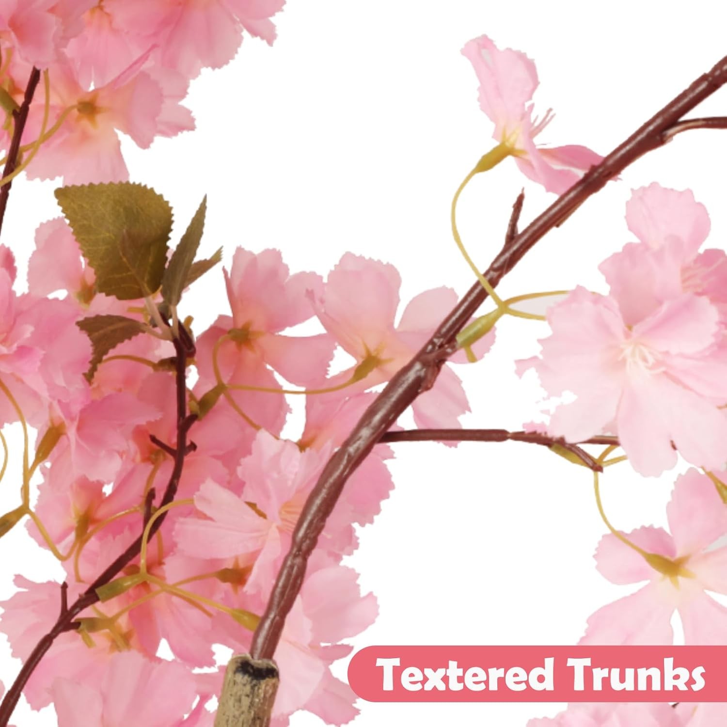 6FT Pink/White Cherry Blossom Artificial Tree, Fake Tree w/Plastic Nursery Pot
