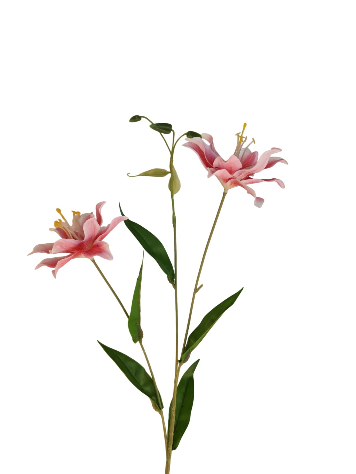 Luxury Artificial Hot Pink Lily Stem 27 Inch | Faux Asiatic Lily with Buds | Sym
